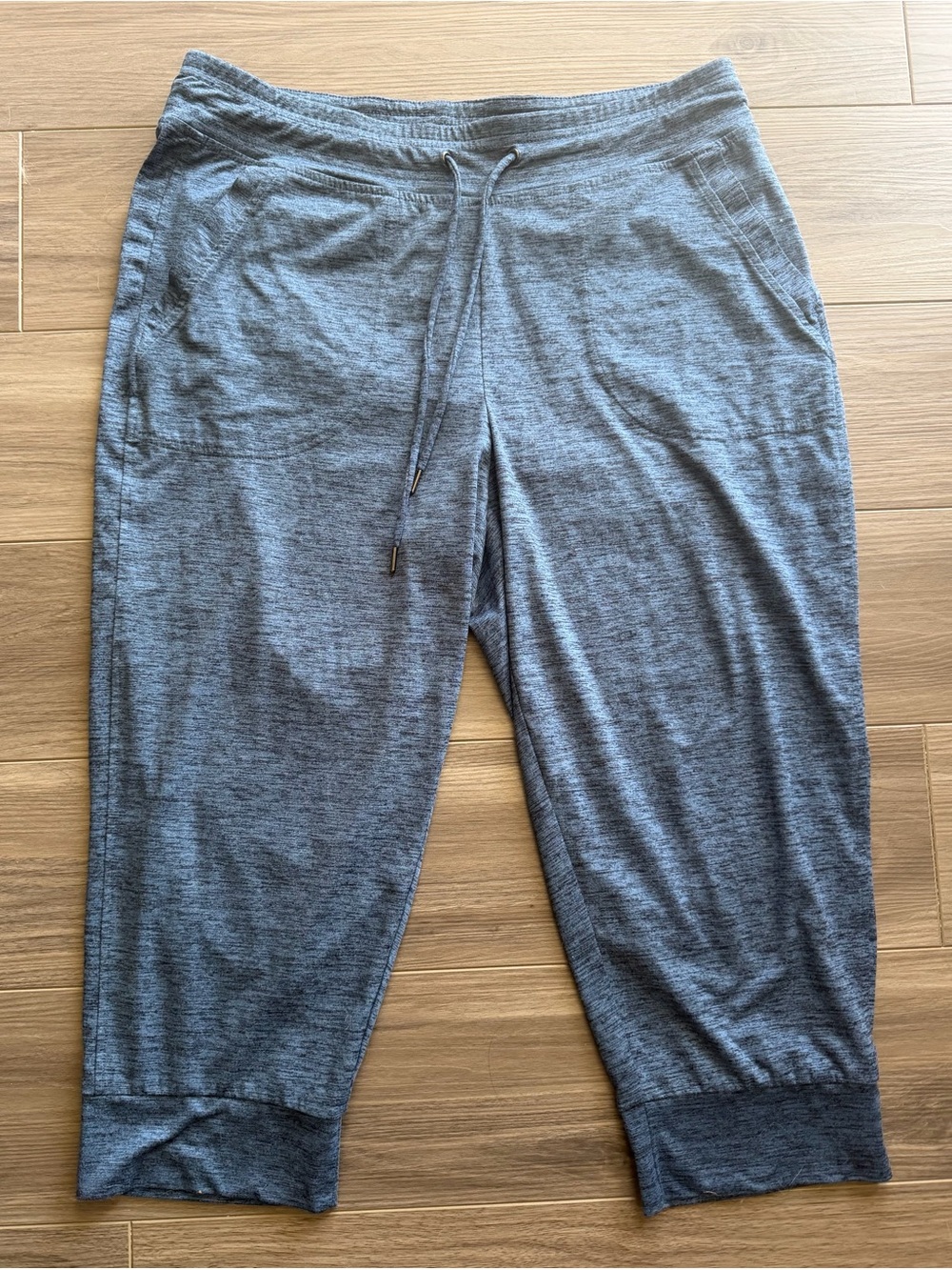 HYBA women’s capri lounge Pants - heathered Navy blue in color